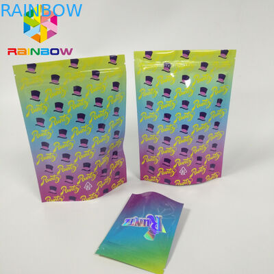 Moisture Proof Stand Up Zipper Pouch Bags RUNTZ Colorful Mylar Laser Hologram Zip Lock