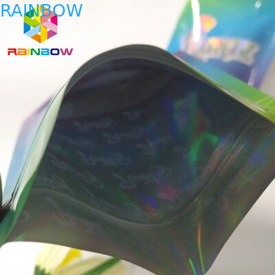 Moisture Proof Stand Up Zipper Pouch Bags RUNTZ Colorful Mylar Laser Hologram Zip Lock