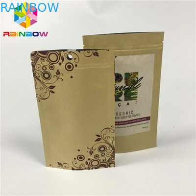 Kertas Kraft Ziplock Stand Up Kantung Aluminium Foil Self Stand Bukti Kelembaban Untuk Nut Snack
