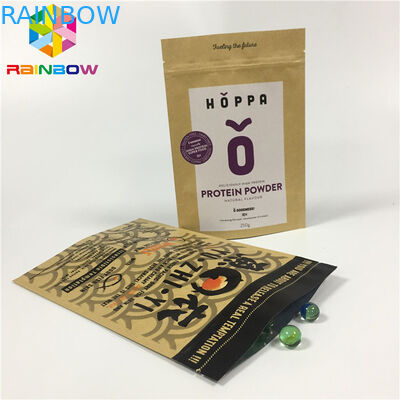 Kertas Kraft Ziplock Stand Up Kantung Aluminium Foil Self Stand Bukti Kelembaban Untuk Nut Snack