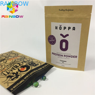 Kantong kertas yang dapat disesuaikan dan dapat disesuaikan kembali berdiri sendiri kantong kertas Kraft alami