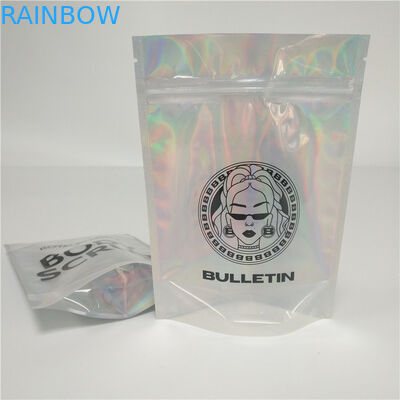 Shinning Holographic Foil Kantung Kemasan Hologram Bags Mylar Glitter Powder Nail Polish Bag