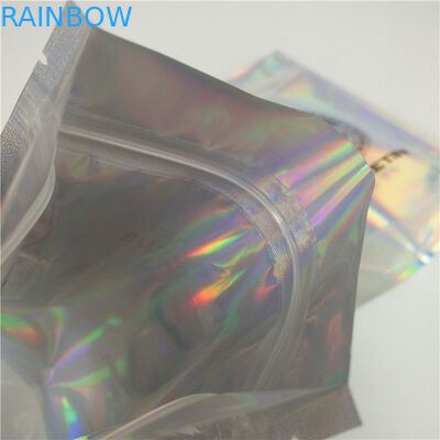 Shinning Holographic Foil Kantung Kemasan Hologram Bags Mylar Glitter Powder Nail Polish Bag