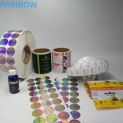 Pvc Transparan Panas Menyusut Lengan Label Barcode Metallic Holographic Untuk Kotak / Botol Pil
