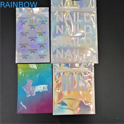 Dicetak Vape Cartridge Foil Pouch Packagi Garam Rempah-rempah Glitter Hoki Iridescent Bag
