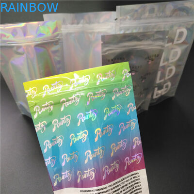 Dicetak Vape Cartridge Foil Pouch Packagi Garam Rempah-rempah Glitter Hoki Iridescent Bag
