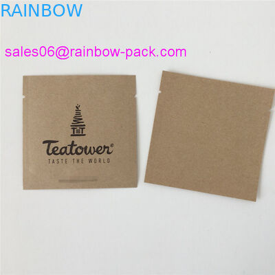 PE Dilapisi Ziplock Packing Bags Kertas Sachet Pouch Disesuaikan Ukuran Kraft Bags Untuk Kopi / Teh / Snack