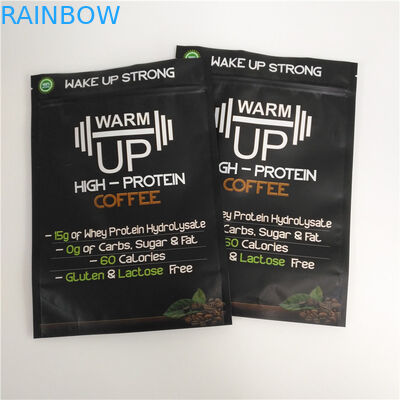 Matte Hitam Biodegradable Stand Up Zipper Pouch Bags Plastik Mylar Coffee Sachet Packaging