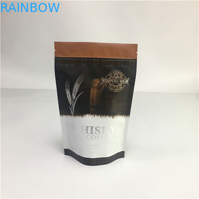 Zip Up Aluminium Standlock Ziplock Kantong, Tas Plastik Tertutup Dengan Katup