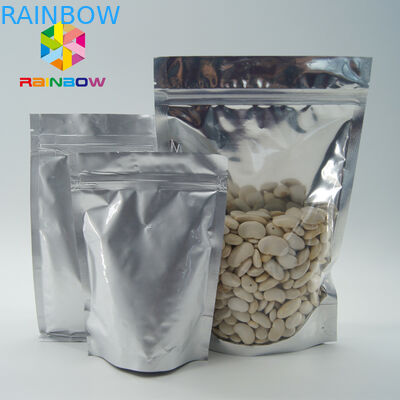 Grosir Food Grade Aluminium Foil Berdiri Tas Ziplock Dengan Jendela Depan Yang Jelas Untuk Biji / Buah Kering