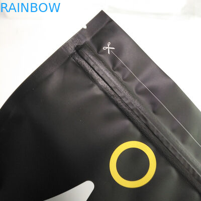 1 kg 500 gram 250 gram Stand Up Black Matte Coffee Packaging Bags Dengan Top Zipper dan Aluminium Foil Inside Bags