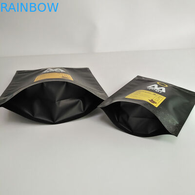 1 kg 500 gram 250 gram Stand Up Black Matte Coffee Packaging Bags Dengan Top Zipper dan Aluminium Foil Inside Bags