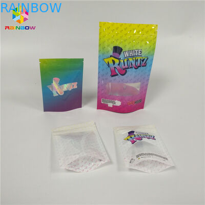 Cetak Kustom Nack Makanan Kemasan Tas Gummy Bear Runtz Laser Hologram Zipper Pouch