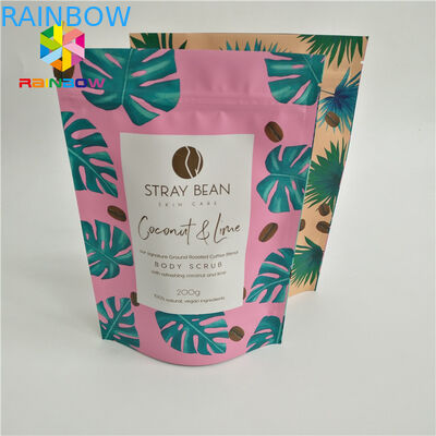 Dilaminasi foil bas ritsleting tas berdiri kantong kemasan kustom dicetak kantong kopi kantong plastik penjualan panas