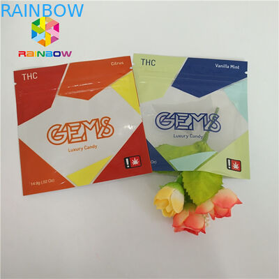 Kantong plastik kemasan Herbal Incense yang dapat ditutup kembali 3 sisi disegel dengan ritsleting takik air mata