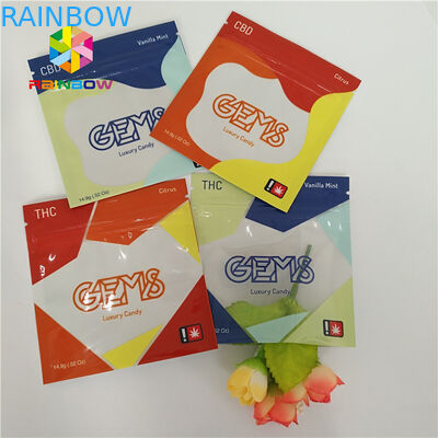 Kantong plastik kemasan Herbal Incense yang dapat ditutup kembali 3 sisi disegel dengan ritsleting takik air mata