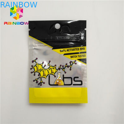 Kantong plastik kemasan Herbal Incense yang dapat ditutup kembali 3 sisi disegel dengan ritsleting takik air mata