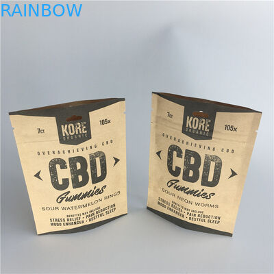 Tas Kemasan Kosmetik yang Dapat Ditutup Kembali Aluminium Foil Kraft Paper Stand Up Pouches