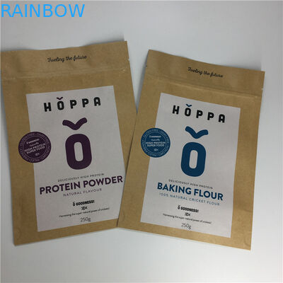 Brown Kraft Paperstand Up Kantong 120-140 Mikron Tebal Untuk Rempah-Rempah Bubuk