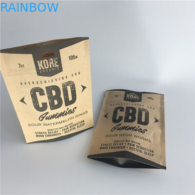 Brown Kraft Paperstand Up Kantong 120-140 Mikron Tebal Untuk Rempah-Rempah Bubuk