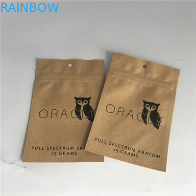 Brown Kraft Paperstand Up Kantong 120-140 Mikron Tebal Untuk Rempah-Rempah Bubuk