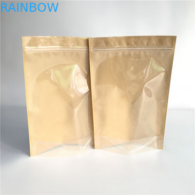 Kraft Stand Up Zip Lock Pouch Paper Bags Disesuaikan Aluminium Foil Zipper Lock
