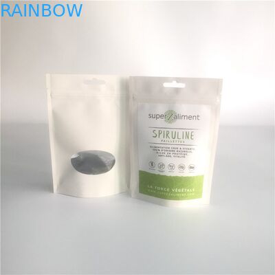 Food Grade Kertas Kraft Stand Up Pouch Kemasan Tarik Tab Dengan Zipper Sealability Bagus