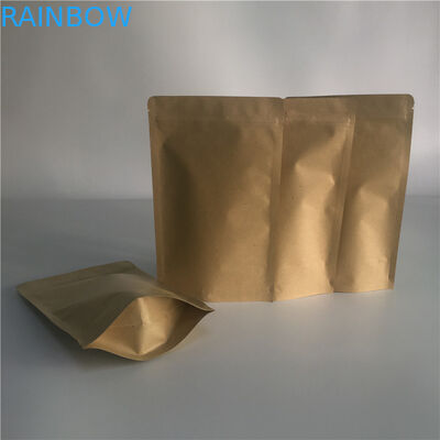 Food Grade Kertas Kraft Stand Up Pouch Kemasan Tarik Tab Dengan Zipper Sealability Bagus