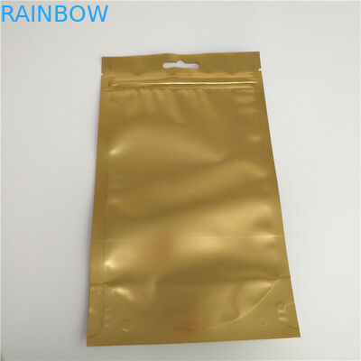 Top Zipper Stand Up Pouch Bags Bahan Laminated Dengan Euro / Round Hanging Hole