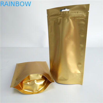 Top Zipper Stand Up Pouch Bags Bahan Laminated Dengan Euro / Round Hanging Hole