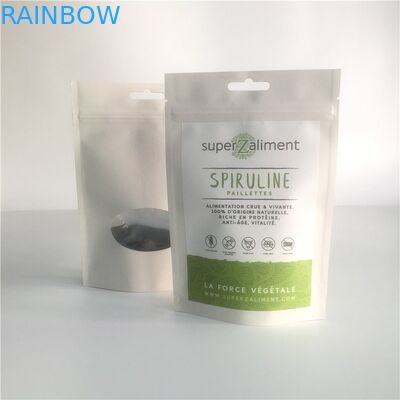 Tas Kertas Disesuaikan Disesuaikan Stand Up Kantong Pencetakan Gravure Dengan Jendela Jelas