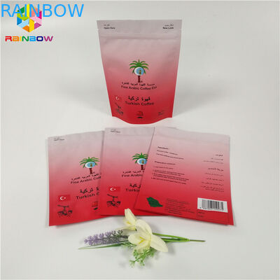 Ramah Lingkungan Aluminium Foil Stand Up Pouch Coffee Tea Packaging Matte Finish Surface