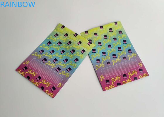 Kustom Stand Up Kantung Plastik Kemasan Cookies Benih Weed Hologram Ziplock