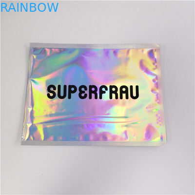 Laser Holographic Film Grip Seal Bags Kunci Zip Logo Disesuaikan Untuk Kosmetik