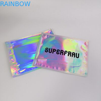 Laser Holographic Film Grip Seal Bags Kunci Zip Logo Disesuaikan Untuk Kosmetik