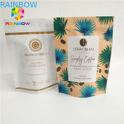 Aluminium Foil Stand Up Coffee Kantung, Kantong Plastik Ziplock Dengan Notch Air Mata