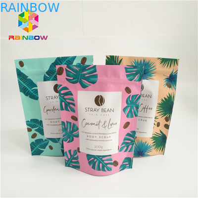 Aluminium Foil Stand Up Coffee Kantung, Kantong Plastik Ziplock Dengan Notch Air Mata