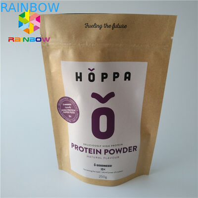 Kemasan kantong Foil ramah lingkungan Food Grade Ziplock Logo dicetak kertas kerajinan Kraft