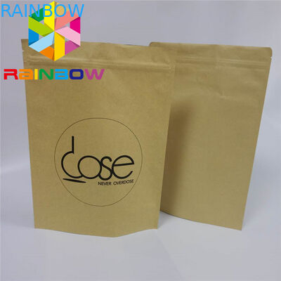 Kotak Kertas Makanan Ramah Lingkungan Kemasan Panas Seal Ziplock Valve Untuk Biji Kopi