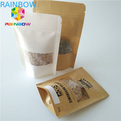 Stand Up Snack Food Packaging Bags Zip Lock Kantong Plastik Bening Transparan Dengan Jendela