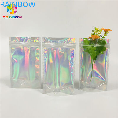 Mylar Aluminium Foil Stand Up Pouch Foil Hologram Packaging Bag Untuk Kosmetik