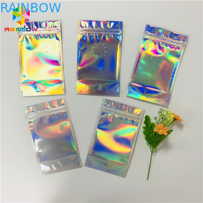 Mylar Aluminium Foil Stand Up Pouch Foil Hologram Packaging Bag Untuk Kosmetik