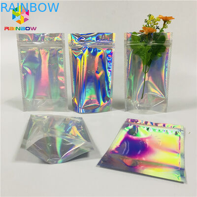 Mylar Aluminium Foil Stand Up Pouch Foil Hologram Packaging Bag Untuk Kosmetik