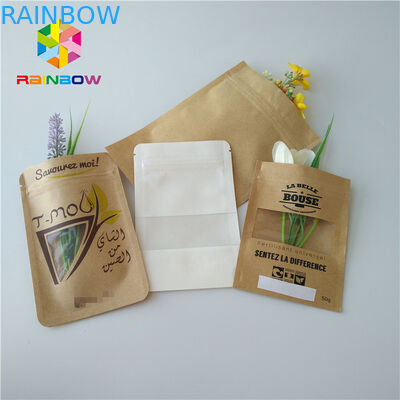Brown Kraft Paper Bag Filter Kemasan Coffee Powder Bags Matt Permukaan Dengan Jendela
