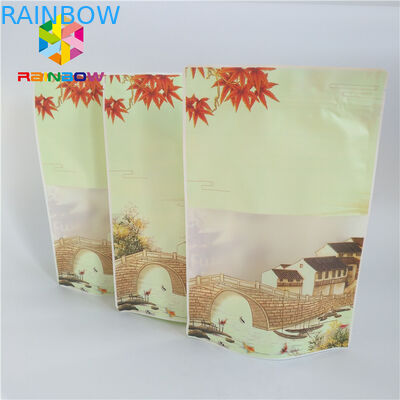 Kertas Kraft Kustom Dicetak Stand Up Kantong Kemasan Untuk Biji Kopi 1kg 500g