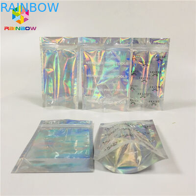 Clear Window Cosmetic Packaging Bag Cetak Disesuaikan Plastik Hologram Mylar Pouch