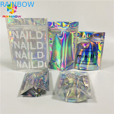 Foil Kemasan Kosmetik Laminasi Tas Laser Kustom Hologram Mylar Zipper Lock