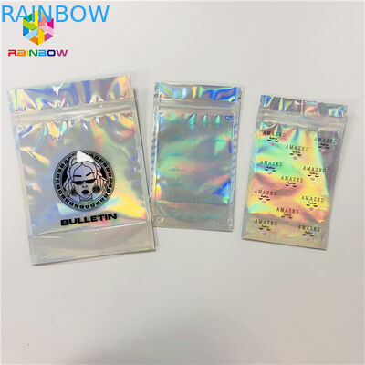 Foil Kemasan Kosmetik Laminasi Tas Laser Kustom Hologram Mylar Zipper Lock