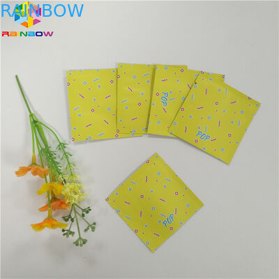 Food Grade Foil Kantong Kemasan Mylar Tiga Sisi Segel Tas Ritsleting Datar Untuk Snack Tea Capsule