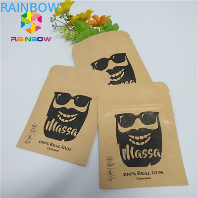Brown Kraft Paper Heat Seal Packaging Bags Ukuran Disesuaikan Untuk Cookie / Biji Kopi